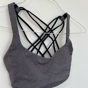LULULEMON free to be wild bra size 6, heathered grey and black